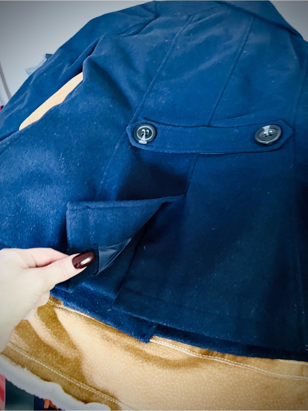 Celebrity Pink Navy Double-Breasted Peacoat - Picture 5 of 5